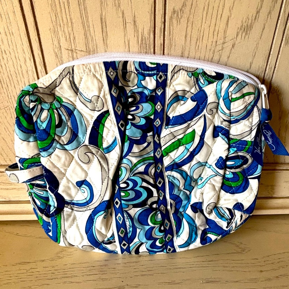 Vera Bradley Blue/Green/Gray Large Cosmetic Bag